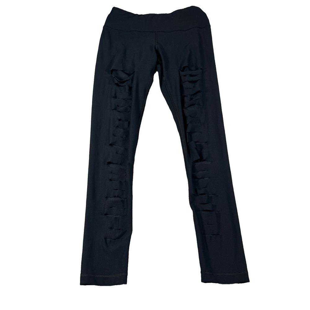 90 Degree By Reflex Womens Black Front Cutout Capri Leggings Small